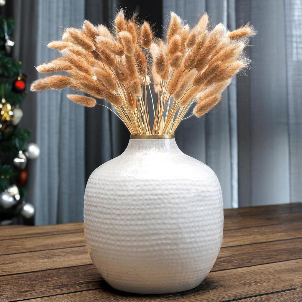 Matt Metal Hammered Bud Shape Vase for Home Decor Decoratives for Indoor Outdoor Living Room Balcony