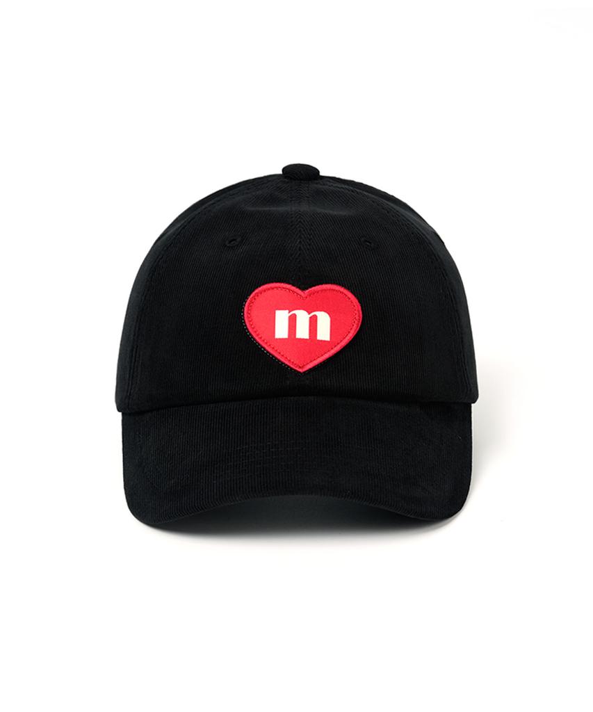 Makeuni Corduroy Heart Deep Ball Cap Black