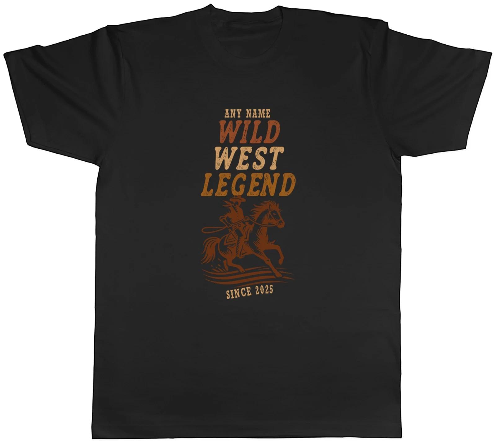 Personalised Wild West Legend Horse Riding Cowboy Mens T-Shirt Tee Gift Top XS