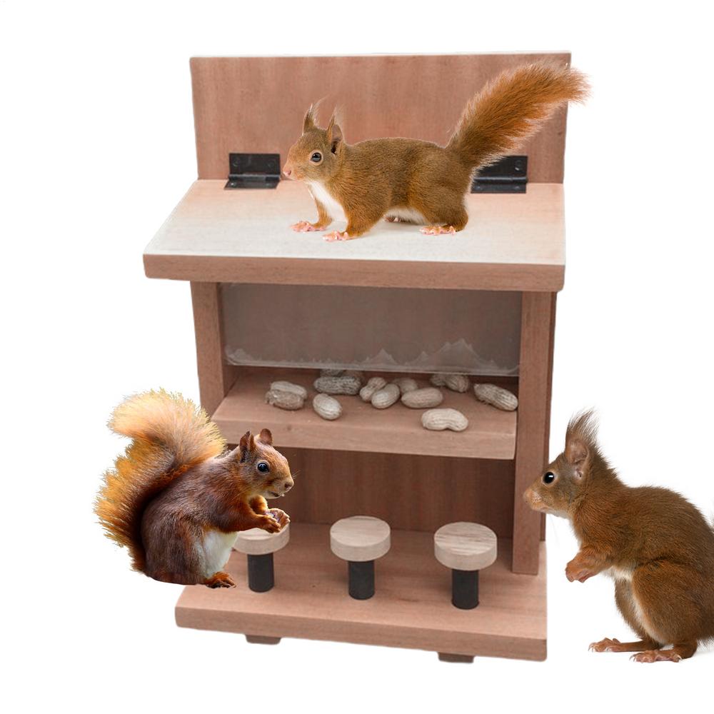 Squirrel Food Feeder Waterproof Chipmunk Feeder Wear-Resistant Sturdy Funny Novelty Removable Mounted For Backyards Gardens