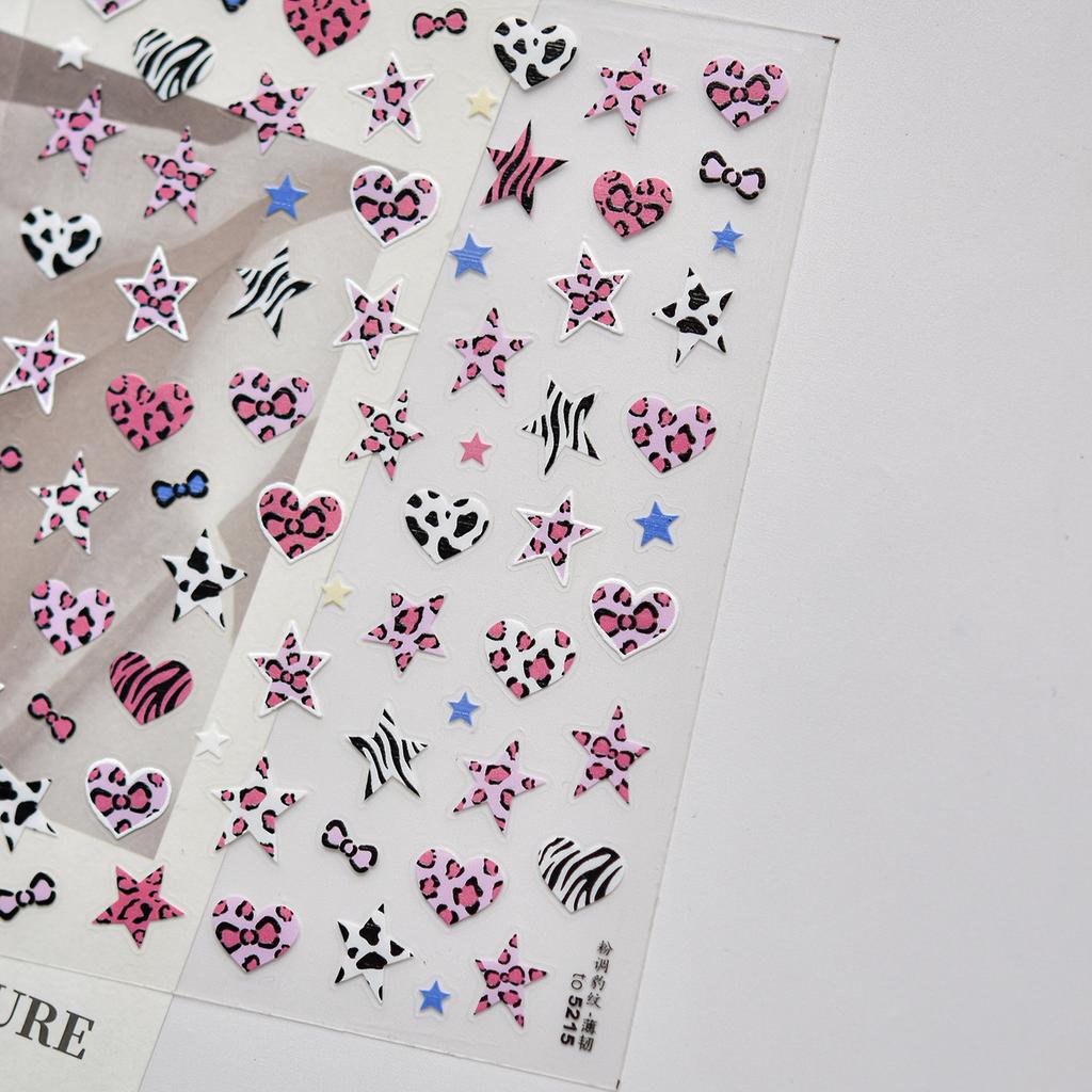 5D Bronzing Laser Pentagram Nails Sticker 3D Metallic Effect Exquisite Colorful Star Self Adhesive Nail Art Stickers Decals DIY