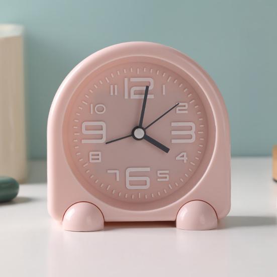 Bedside Alarm Clock Compact Mini Size Silent Operation Battery Powered Illuminated Display Decorative Table Clock