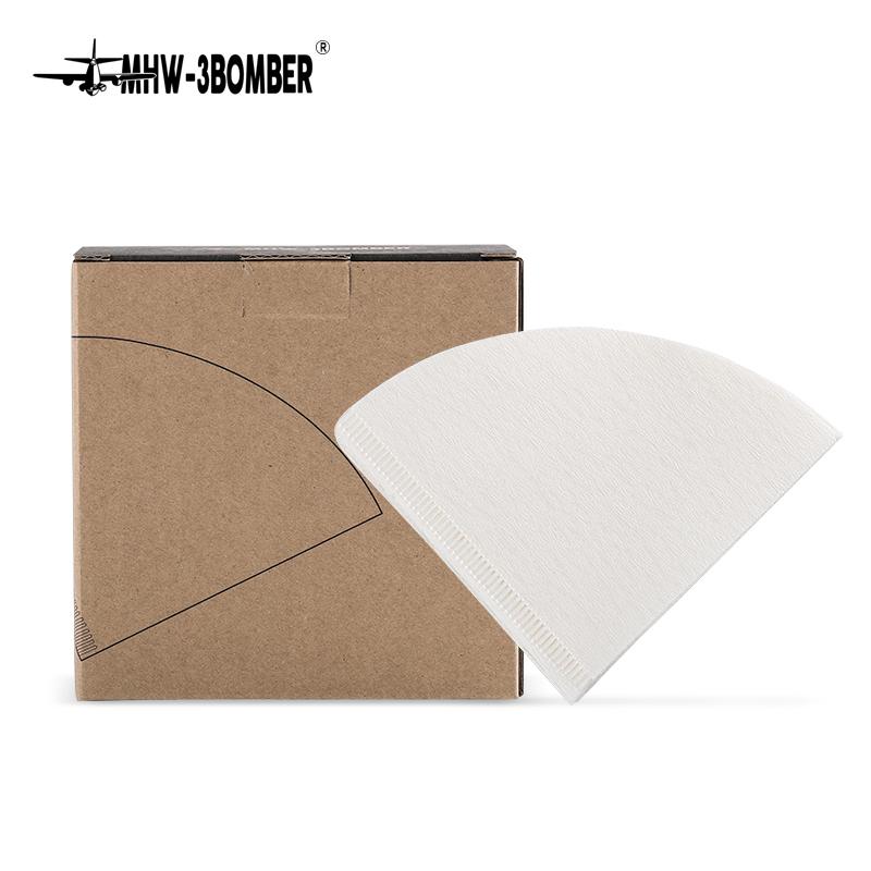MHW-3BOMBER Disposable Coffee Filter Paper Pour Over Coffee Dripper Accessories Filters 2 Cone Paper 1-4 Cup Home Barista Tools