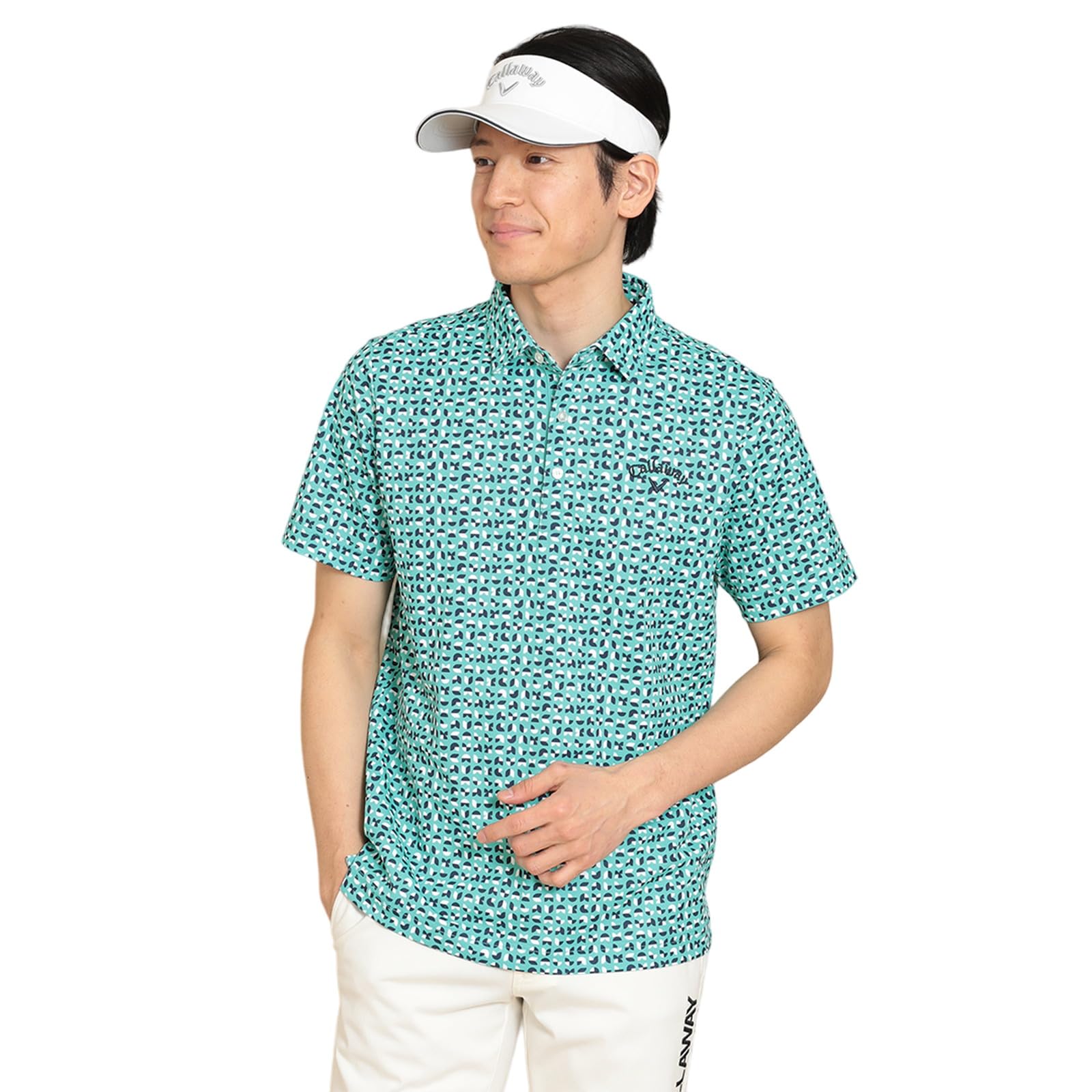 

Callaway Short Sleeve Polo Shirt UV Golf C24134113 Green Men s (Geometric Print, Moisture-Wicking, Quick-Drying, Protection) / / 1130_Light
