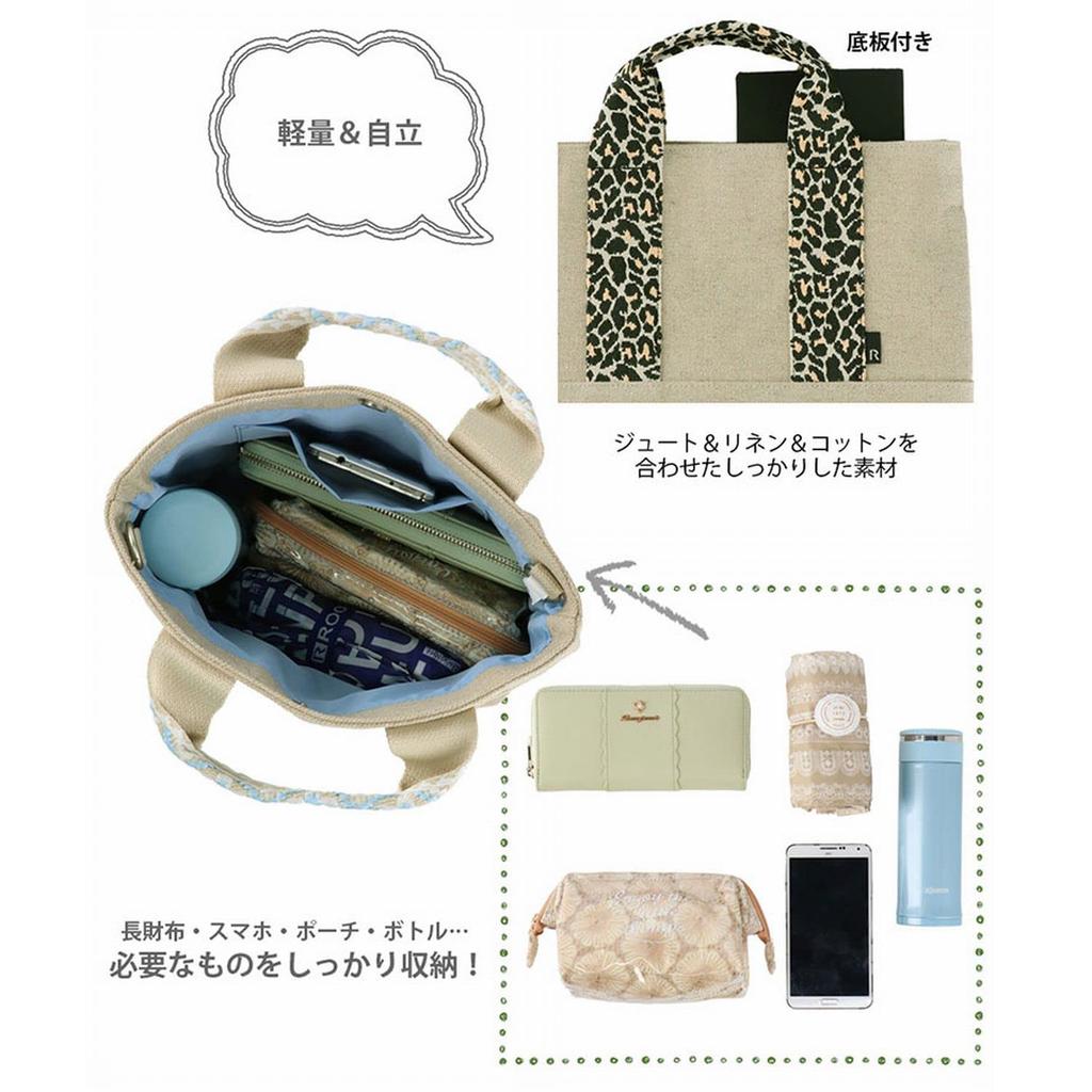 Jute Tote Bag LT Deli POINT Tape [Rootote] Women's (Pastel)