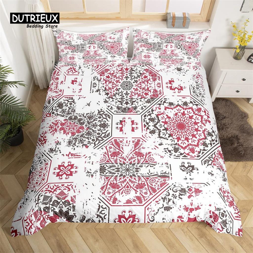 

Комплект постельного белья Dahlia King Size, летний геометрический цветочный пододеяльник из микрофибры в деревенском стиле, зеленый, синий, цветочный, пододеяльник EU single(135x200cm)