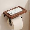 Walnut Solid Wood Bathroom Tissue and Toilet Paper Holder