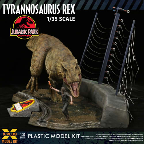 X-Plus Jurassic Park Tyrannosaurus Rex 1/35 Scale Unpainted Plastic Model Kit
