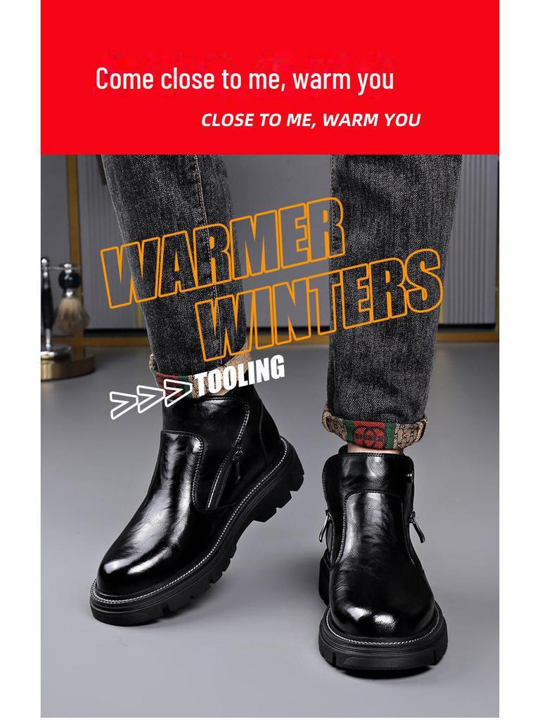 2024 Nové pánské polobotky Chelsea - Britský styl, boční zip, všestranné, sametová podšívka.