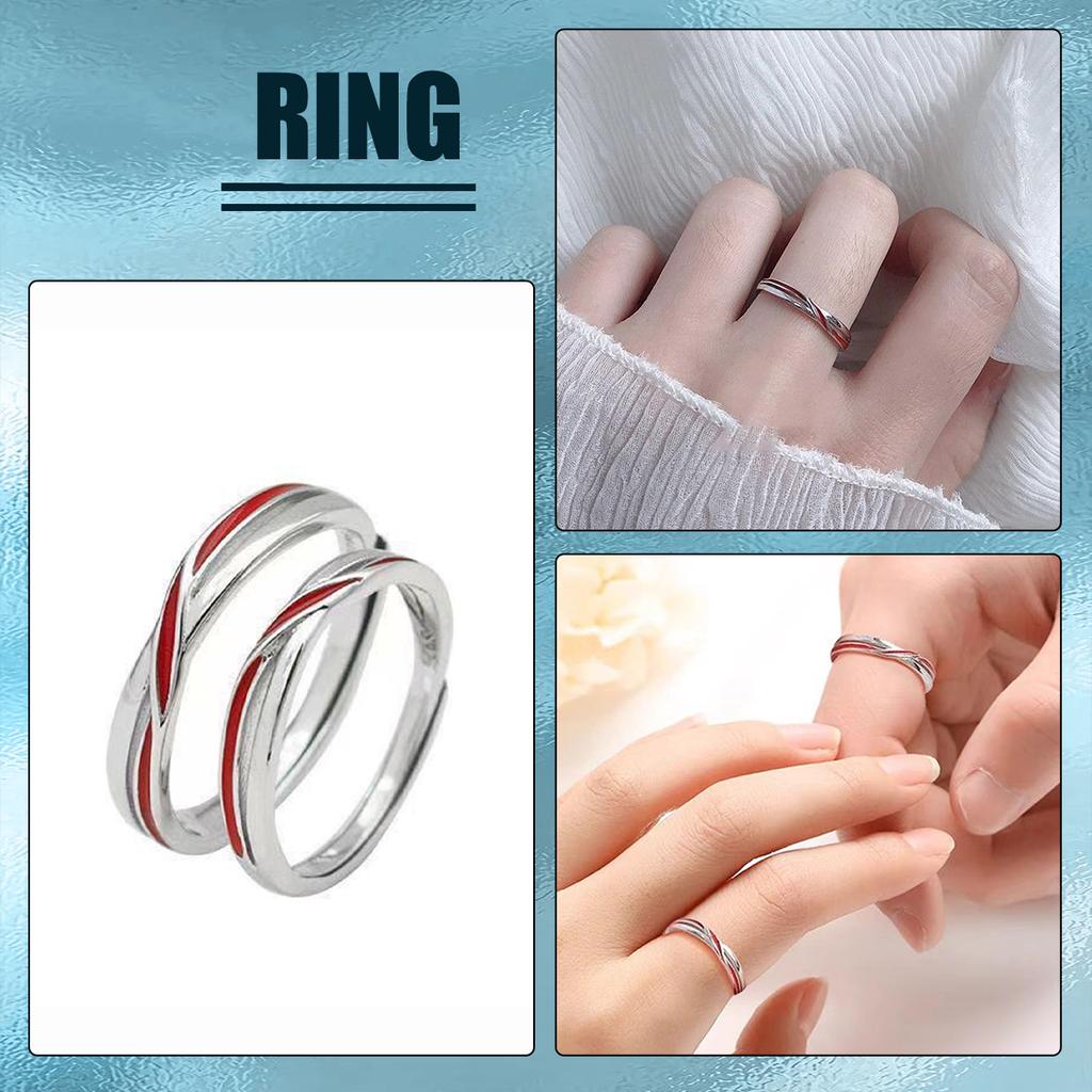 Anillos de Pareja Ajustables con Hilo Rojo Anillos de Boda y Anillos de Promesa Regalos de San Valentín para Hombres y Mujeres