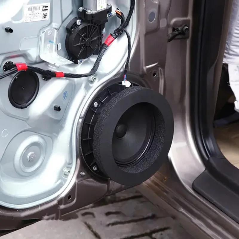 2pcs 6.5" Universal Car Door Soundproof Cotton Speaker Bass Ring Foam Woofer Pad Noise Sound Insulation Ring Accessories Heat Shields 2