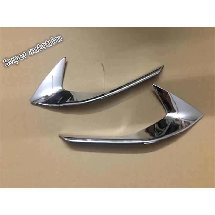 Chrome / Carbon Fiber Look Front Fog Lights Lamps Eyebrow Strip Cover Trim For Peugeot 3008 5008 GT 2017 - Car Accessories