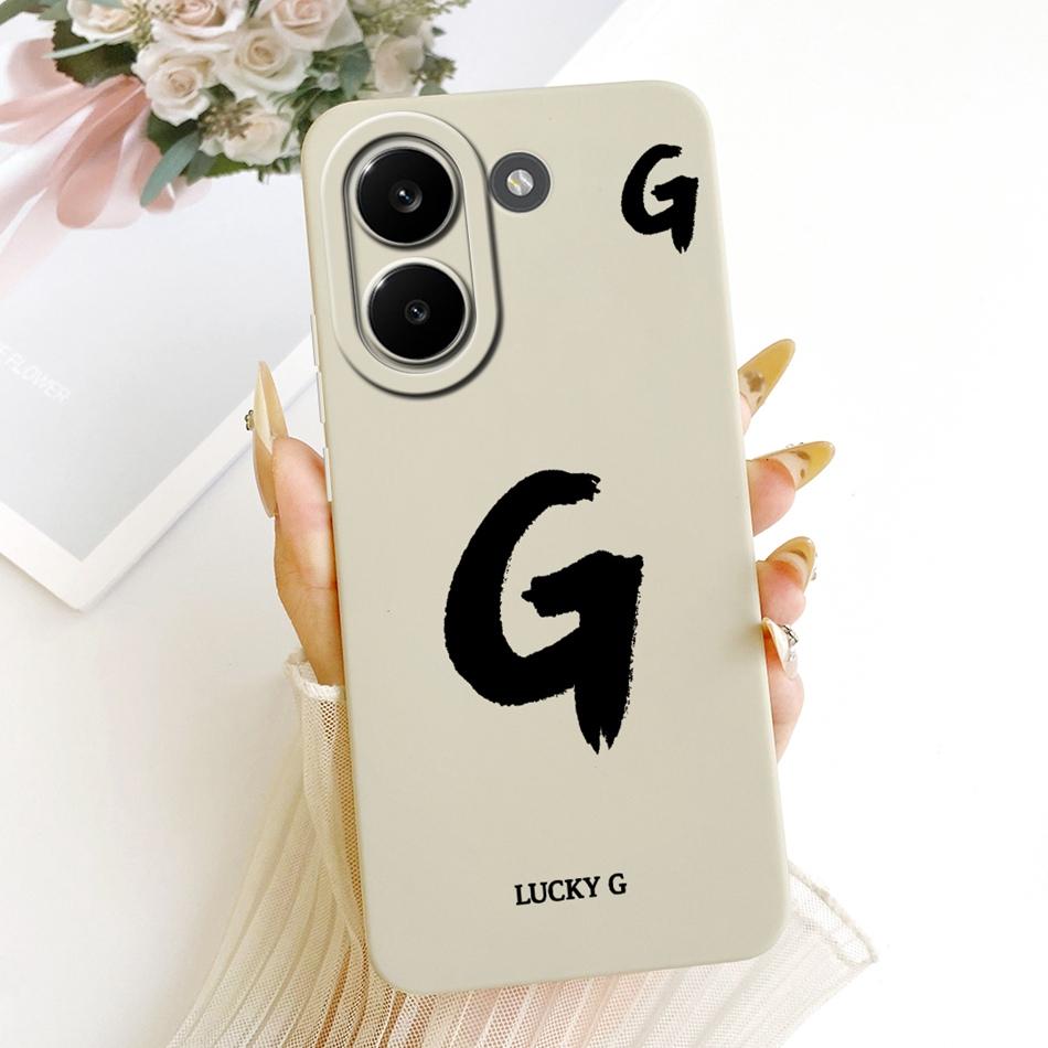 For Xiaomi Poco X8 Pro / X8 Pro Max Lucky Initial Letter Phone Case For Poco X8Pro X 8 Pro Max 5G Soft Silicone Cases Bumpers