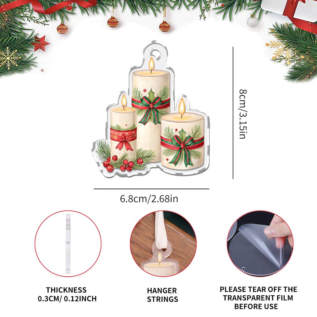 Navidad 2026 New Year Gifts - Christmas Theme Acrylic Hanging Ornaments Art Pendant for Car Home Party Wall Decoration 1PCS