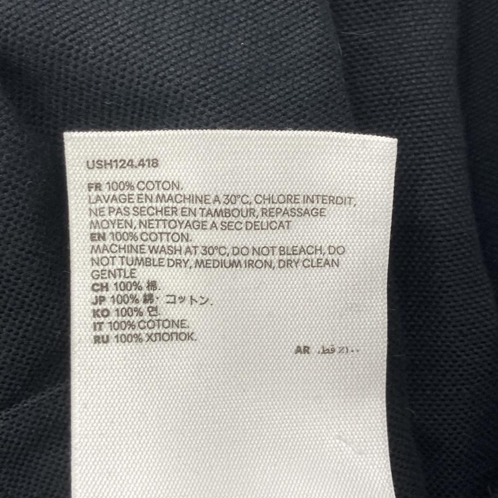 AMI PARIS USH124.418 Black Heart Logo Embroidered Long Sleeve Shirt tops 44 blackUsed