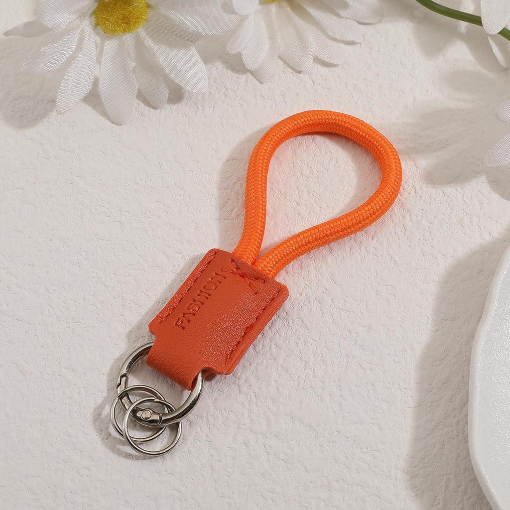 Handwoven Genuine Leather Keychain Pendant - Embossable Logo, High-Quality Lanyard, Anti-Loss Car Keychain.