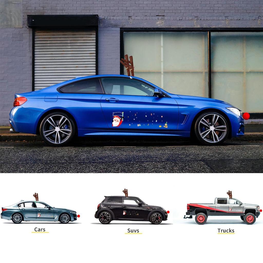 Chifres de Rena para Carro Decoração de Veado para Teto de Carro Pelúcia Decoração de Chifres Festivos para Carro para Festa com Tema de Rena Natal Campo de Golfe