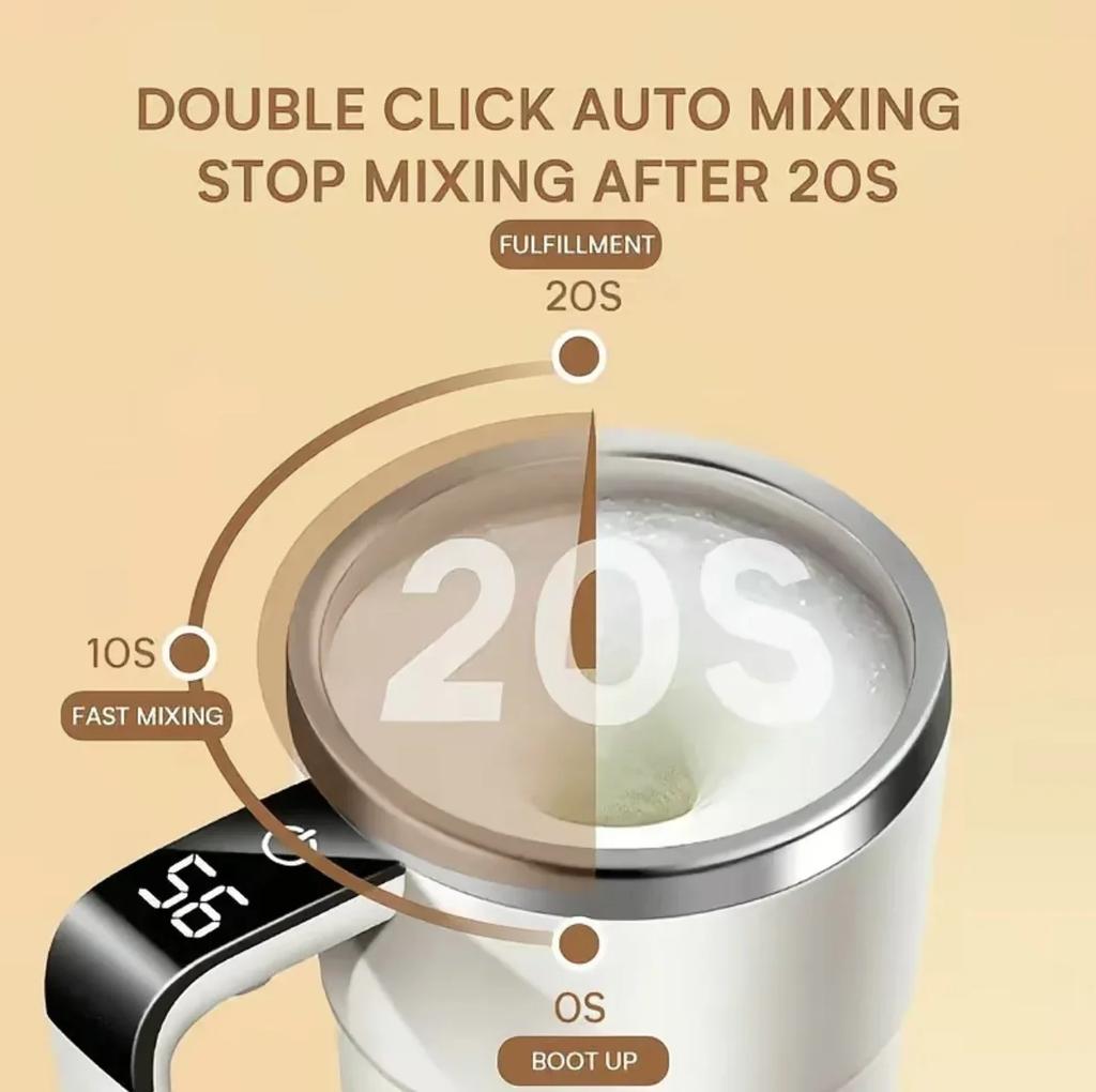 Xiaomi Mug à café électrique auto-mélangeur 380 ml IP67 étanche Mug à café mélangeur Chargement USB Affichage numérique Tasse magnétique automatique