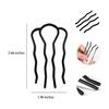 4pcs Inner Hair Accessories for Buns, Easy Updos, French Twists, Side Twists - E-Stick Plus Short Black, 7-Tooth Comb Plug-in, Alloy Material,