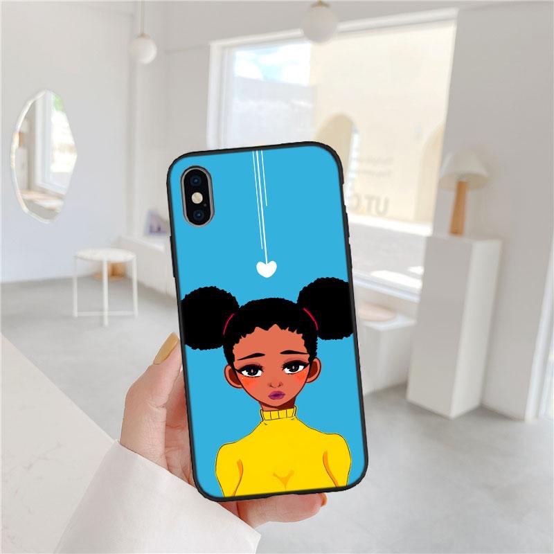 CJ88 Poppin Black Girl Soft Shell Phone Case for Xiaomi Poco C40 C50 C51 C55 C65 C71 C75 F3 F5 F6 F7 M2 M3 Pro Ultra