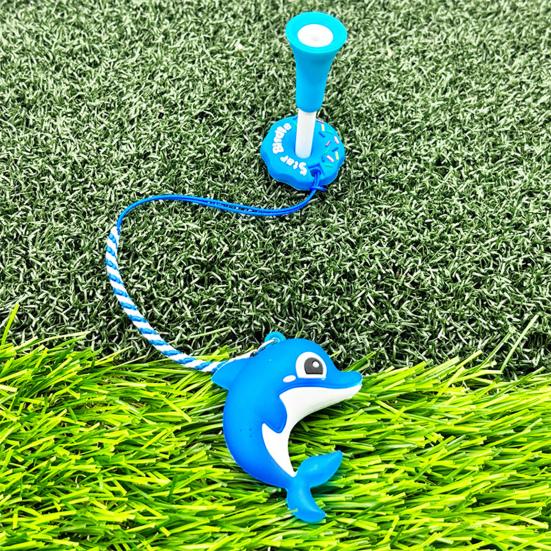 Big Head Golf Tee And Anti Lost Golf Tee Hanger Set Plastic Cartoon Dolphin Golf Tee Ring with Strap for Men Women Golf Enthusiasts