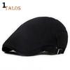 Menn Uformell Klassisk Ensfarge Flat Cabbie sboy Eføy Hat Cotton Sun Beret Cap Unisex hatter
