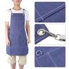 Household Kitchen Waterproof Thickened Canvas Blue Apron Working Apron for Drawing Painting Barber