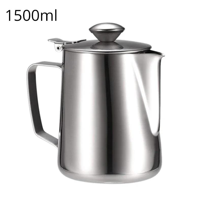 Stainless Steel Milk Frothing Pitcher with Lids Espresso Steam Coffee Barista Kettle Latte Cappuccino Milk Cream Cup Jug