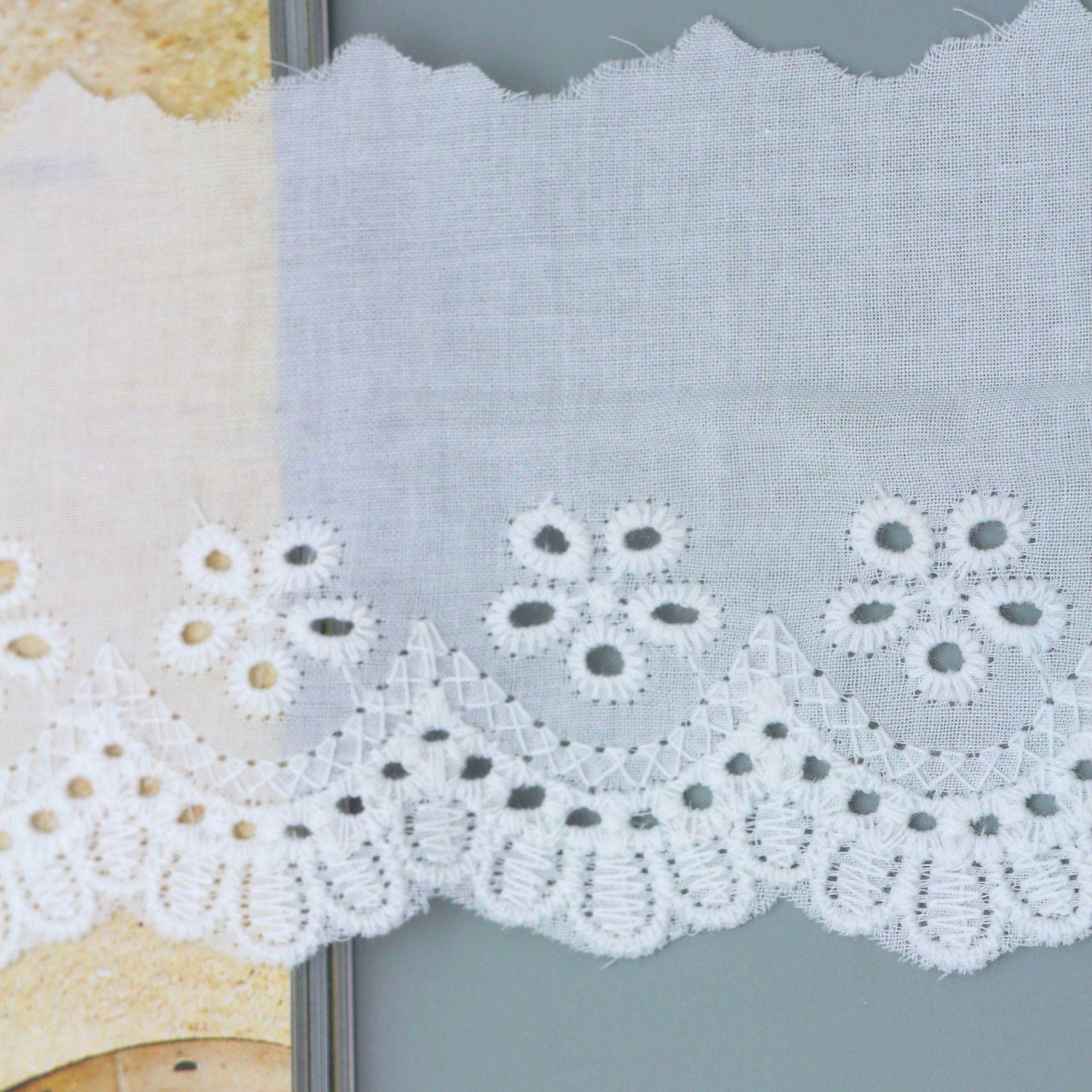 Вышивка Кружево, Хлопковое Кружево Аксессуары для Одежды Кружевная Вышивка Ажурный Цветок Штрих-код, Хлопковое Кружево HM1966