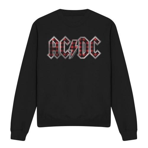AC/DC Unisex Adult Plaid Logo Sweatshirt