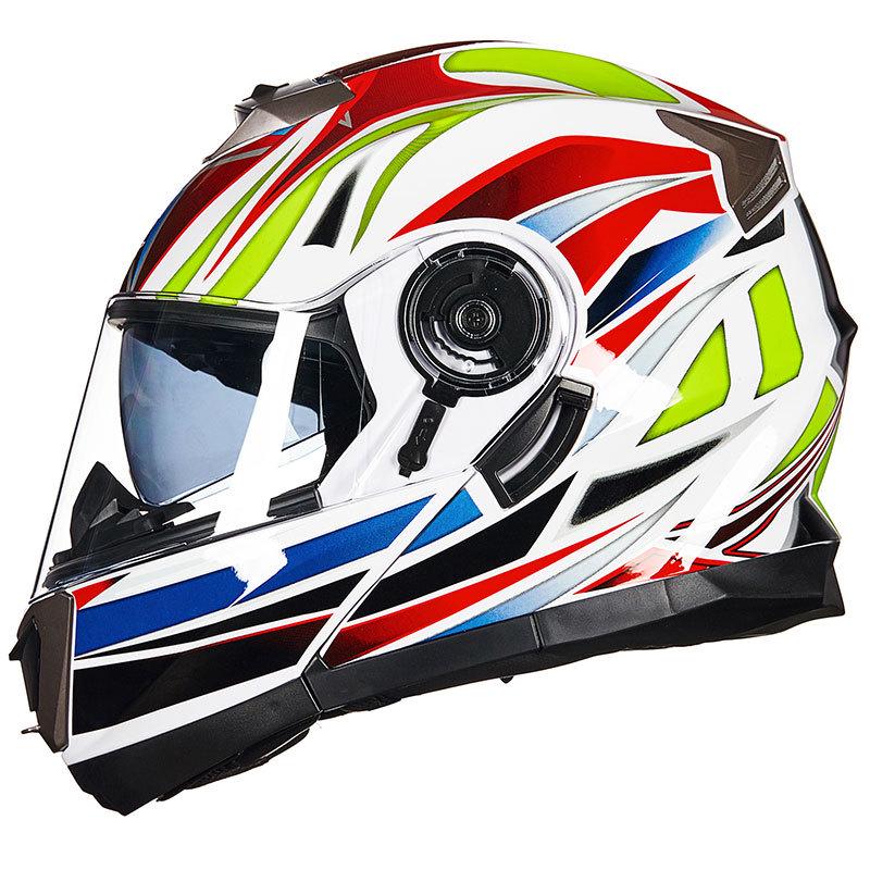 GXT Men's Motorcycle Full Coverage Flip-Up Helmet with Double Lens - DOT Approved