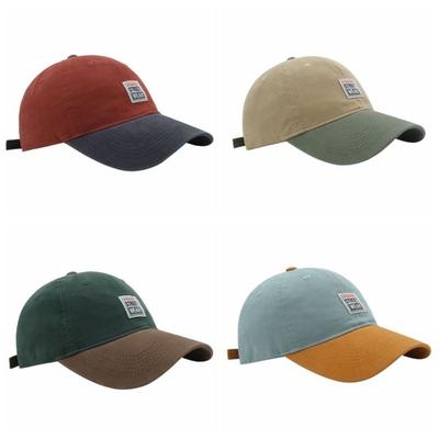 New Adjustable Baseball Hat Contrast Color Classic Style Peaked Cap Soft Top Lightweight Vintage Trucker Cap Casual Wear
