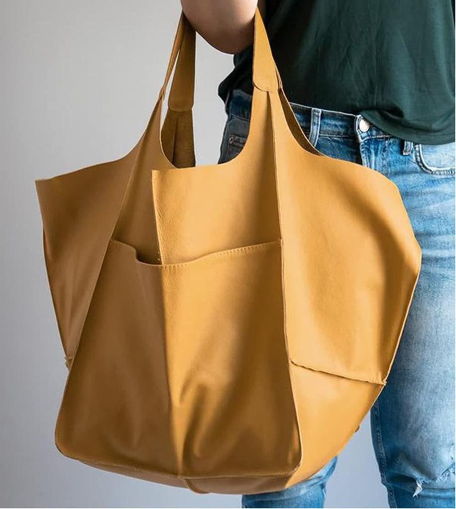Retro European & American Soft Leather Large-Capacity Women's Tote Bag