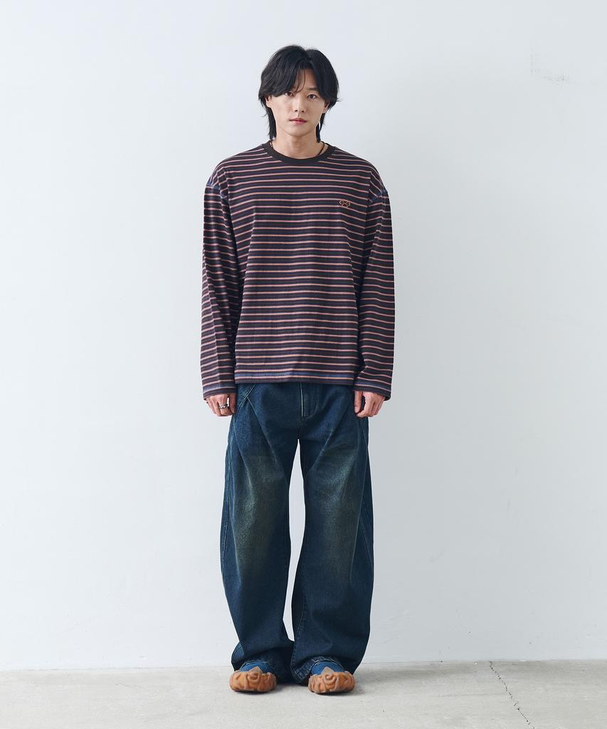 Nontai Stripe Long Sleeve T-Shirt (Charcoal)