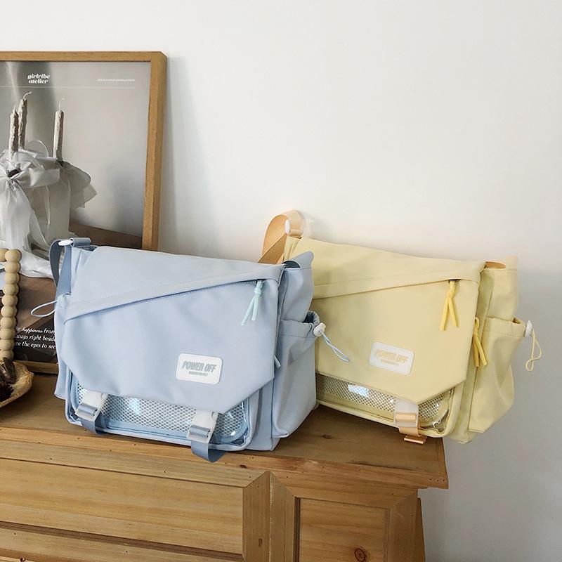 Japanese Two-dimensional Girl Millet Pain Bag Student Large-capacity Transparent Messenger Bag Simple Solid Color Shoulder Messenger Bag