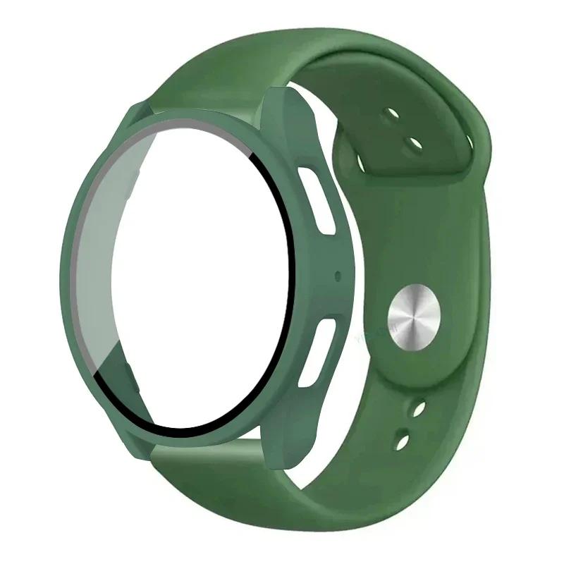 Case+Strap for Samsung Galaxy Watch 7 5 6 40mm 44mm Silicone Band 20mm Bracelet Tempered Glass Screen Film Case Protector Cover