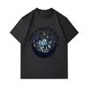 Men's 100% Cotton Crew Neck Short Sleeve T-Shirt, There Is Magic In Us All Crescent Crystal Mushroom Floral Print Casual Breathable Soft Tee for Daily