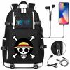 Anime Skull Print Large Capacity Backpack for Teens Students Casual Travel Daypack Lightweight Waterproof