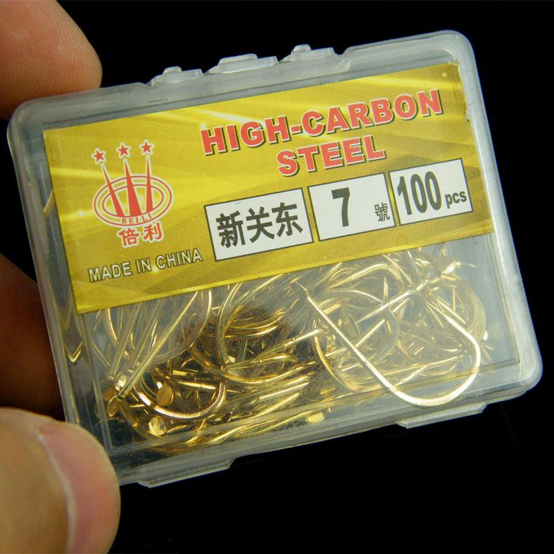 100 Pieces Shinkanto Barbless Fishing Hooks Multi-Size Long Shank Goldfish Carp And Carp Fishing Gear Multi-Type