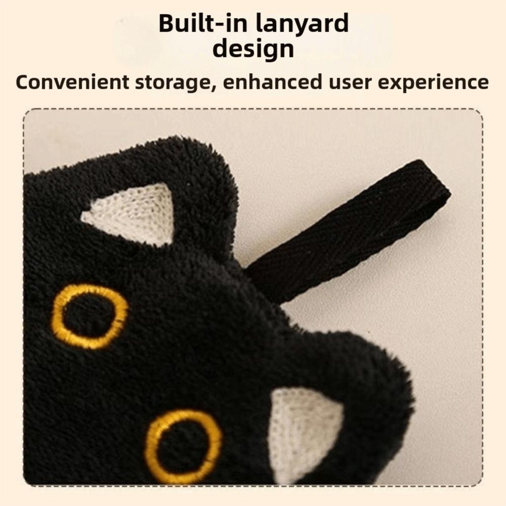Soft Black Cat Hand Towel Super-Absorbent Kitchen Cleaning Wipe Cloth  Kitchen