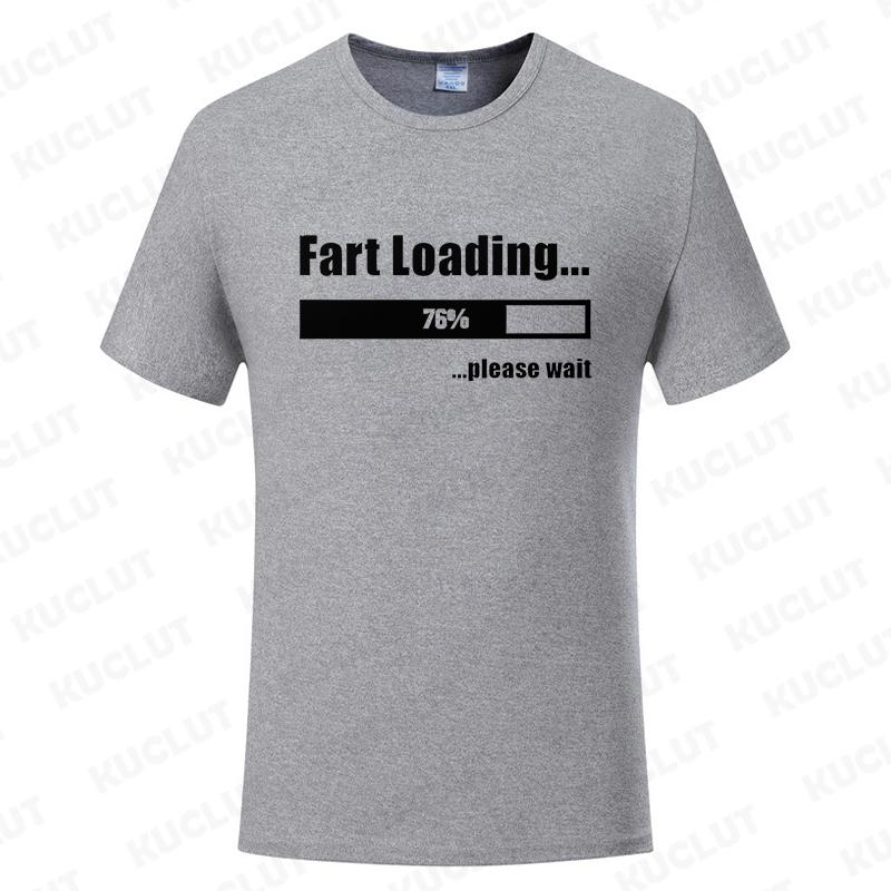 Huge Fart Loading T-shirt for Men Funny Humor Tee Joke Gag Shirt Dad Husband Gifts Guys Clothes Short Sleeve Fashion Casual Tops