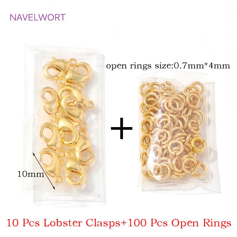 

110Pcs 18K Gold Plated Lobster Clasps&Open Rings,Clasps For Jewelry,Rings For Jewelry,Accessories For Bracelets,Connecting Rings