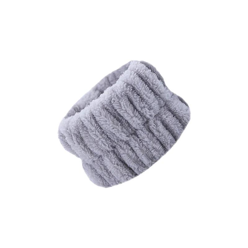 One Pair Washing Face Spa Wrist Washband Hair Band Solid Color Microfiber Absorbent Hair Accesories Headwrap Handmade Makeup