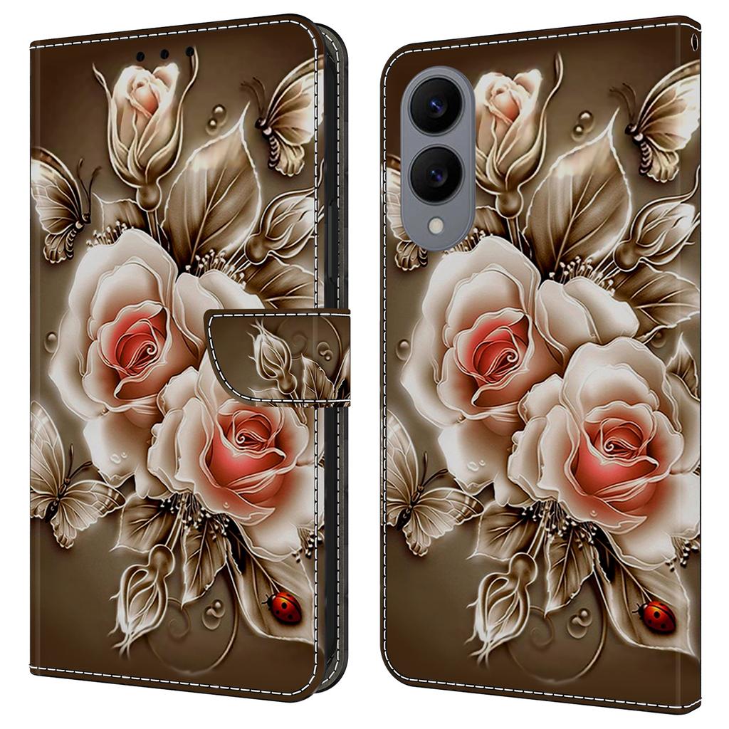 For Samsung Galaxy S25 Edge Case Wallet Stand Pattern Printing PU Leather Flip Phone Cover