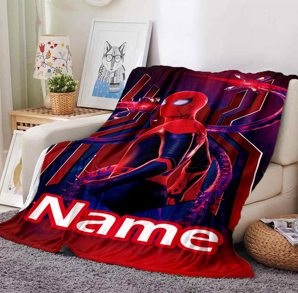 Custom Name Spider-Man Storm Flannel Blanket Throw Blanket Soft Warm Sofa Bed Decor Unique Gift