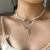 Saturn Pearl Necklace Women's Pin Three-dimensional Planet Neck Chain Premium Versatile Sweater Chain Collarbone Chain