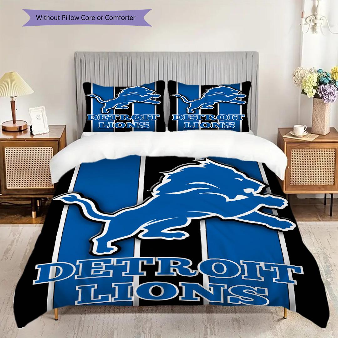 

Detroit Lions Pattern Bedding Quilt Set Quilt Cover Pillowcase Home Decoration Birthday Gift (1 * duvet cover + 2 * pillowcase, without core) 135x200cm