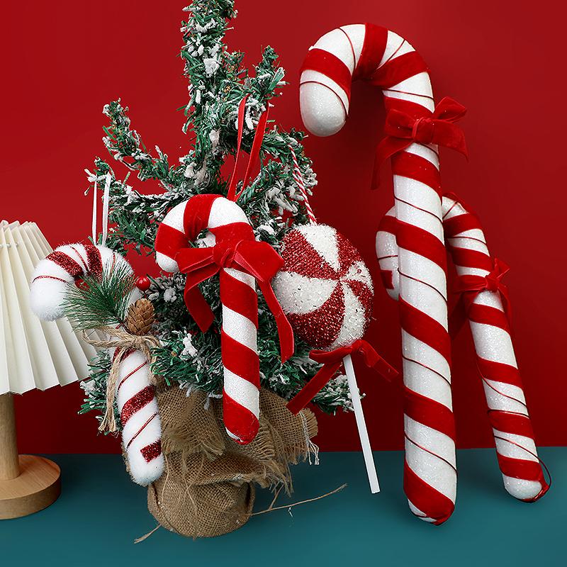 Large Christmas Candy Canes Ornament Xmas Tree Hanging Red White Lollipop Pendants 2025 Navidad Home Decoration New Year Gift