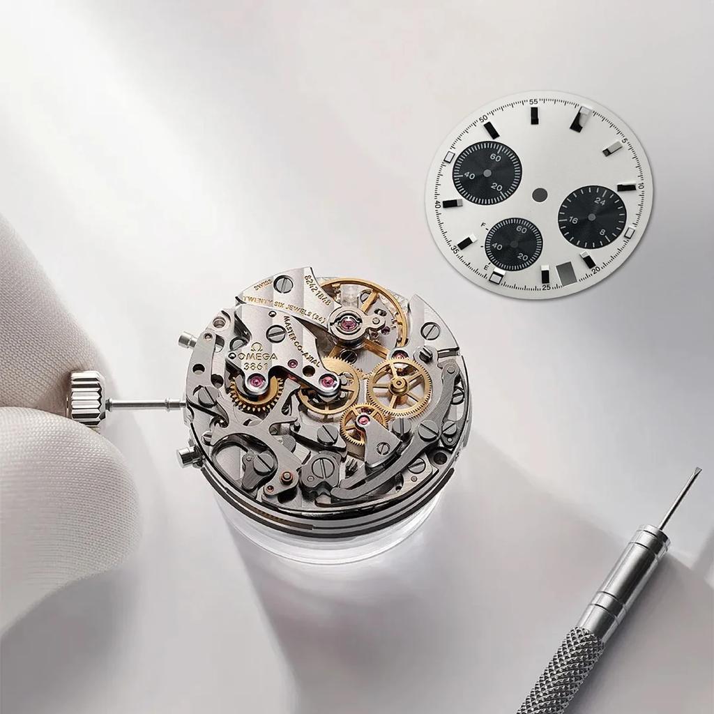 29.5mm Watch Dial S Dial Prospex Luminous Sunray Chronograph Face 6 Hands Fit Quartz VK63 Watch Faces Automatic Movement