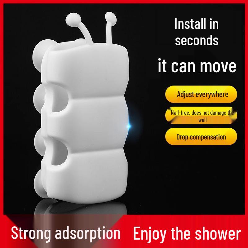 No-Drill Suction Cup Shower Head Holder with Movable Silicone Base